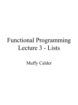 Functional Programming Lecture 3