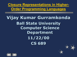 Closure Representations in Higher-Order