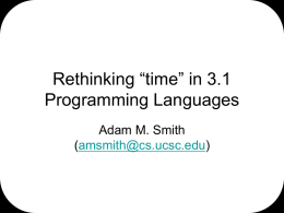 Rethinking “time” in 3.1 Programming Languages