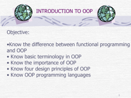 INTRODUCTION TO OOP