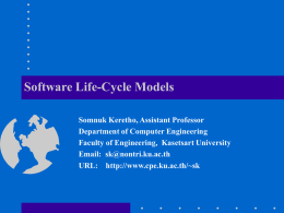 Software Life-Cycle Models - Department of Computer Engineering