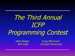 The Third Annual ICFP Programming Contest