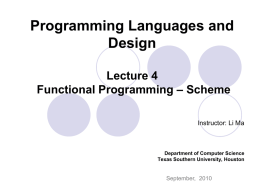 Functional Programming Language – Scheme