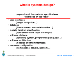 systems design - University of Toronto Scarborough