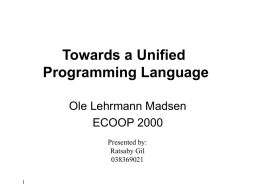 Towards a Unified Programming Language 236801