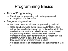 Week 1 Programming Basics