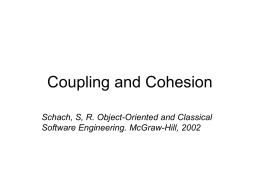 Coupling and Cohesion