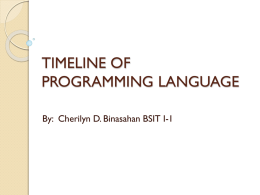 TIMELINE OF PROGRAMMING LANGUAGE