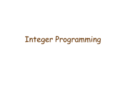 Introduction to Integer Programming
