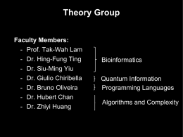 Algorithms and Bioinformatics (a.k.a. Theory Group)