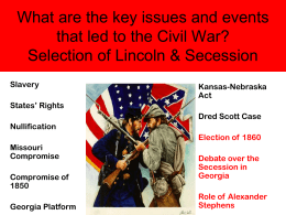 What are the key issues and events that led to the Civil War?