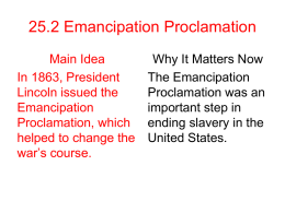 25.1 Emancipation Proclamation and the War effects America