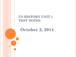 US HISTORY UNIT 1 TEST NOTES