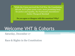 Welcome VHT & Cohorts