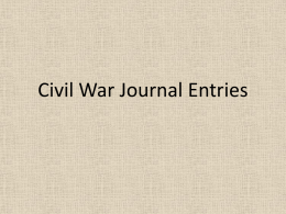 Civil War Journal Entries - Home