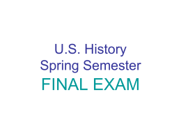 US History Spring Semester
