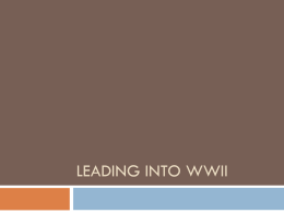 Leading into wwii