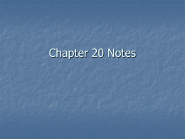 Chapter 20 Notes - Spokane Public Schools