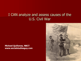 Some causes of the U.S. Civil War