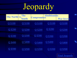 Jeopardy - Sope Creek Elementary