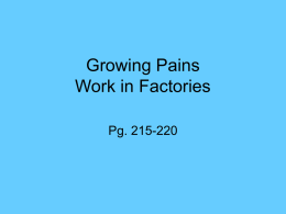 Growing Pains Work in Factories