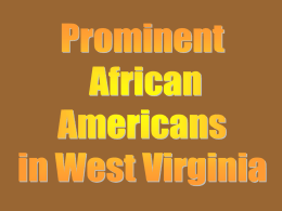 Prominent Africian-Americans in West Virginia