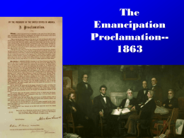 The Emancipation Proclamation--1863