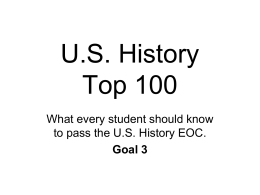 US History Top 100 - Duplin County Schools