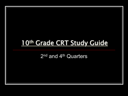10th Grade CRT Study Guide