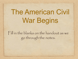 Civil War Begins - Reeths