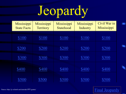 Jeopardy - PRC4thGrade