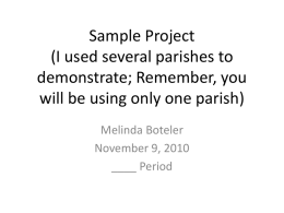 Sample Project (I used several parishes to demonstrate)