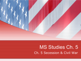 Ms. Studies Chapter Five Seccession