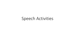 Speech Activities PPT