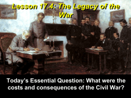 Lesson 17.4: The Legacy of the War