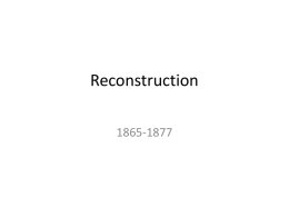 Reconstruction - Killingly Public Schools