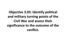 Identify political and military turning points of the