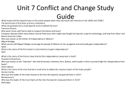 Unit 7 Conflict and Change Study Guide