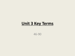 Unit 3 Key Terms