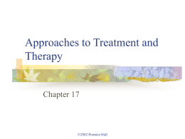 Approaches to Treatment and Therapy