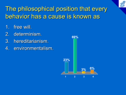 The philosophical position that every behavior has a cause is known