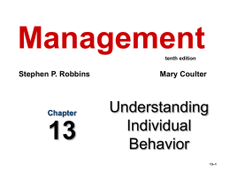 Understanding Individual Behavior