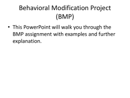Behavior Modification Project PowerPoint