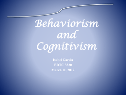 Behaviorism and Cognitivism