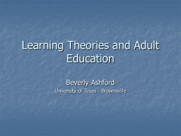 Learning Theories and Adult Education