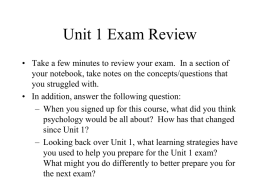 Unit 1 Exam Review - Deerfield High School