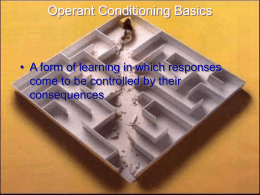 Operant Conditioning Basics - New Providence School District