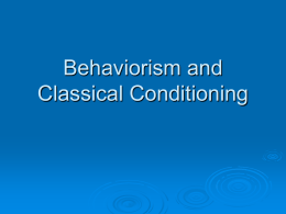 behaviorism and classical conditioning