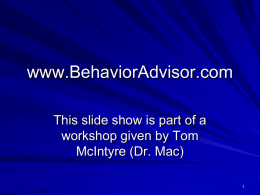 Introduction to ABA - Behavior Advisor