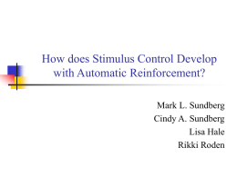 How does Stimulus Control Develop with Automatic